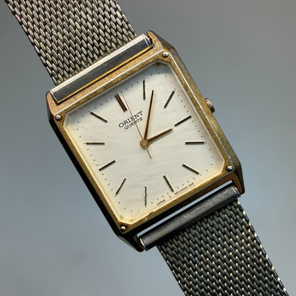 Orient Quartz Tank Two-Tone Unisex Watch-Working!